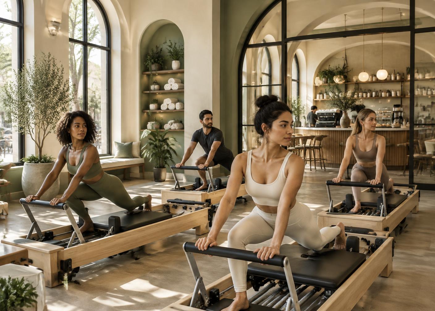 A reformer Pilates class at Cielito Lindo